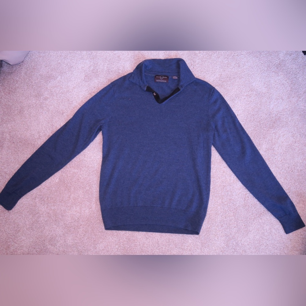 100% Extrafine Marino Wool blue Sweater